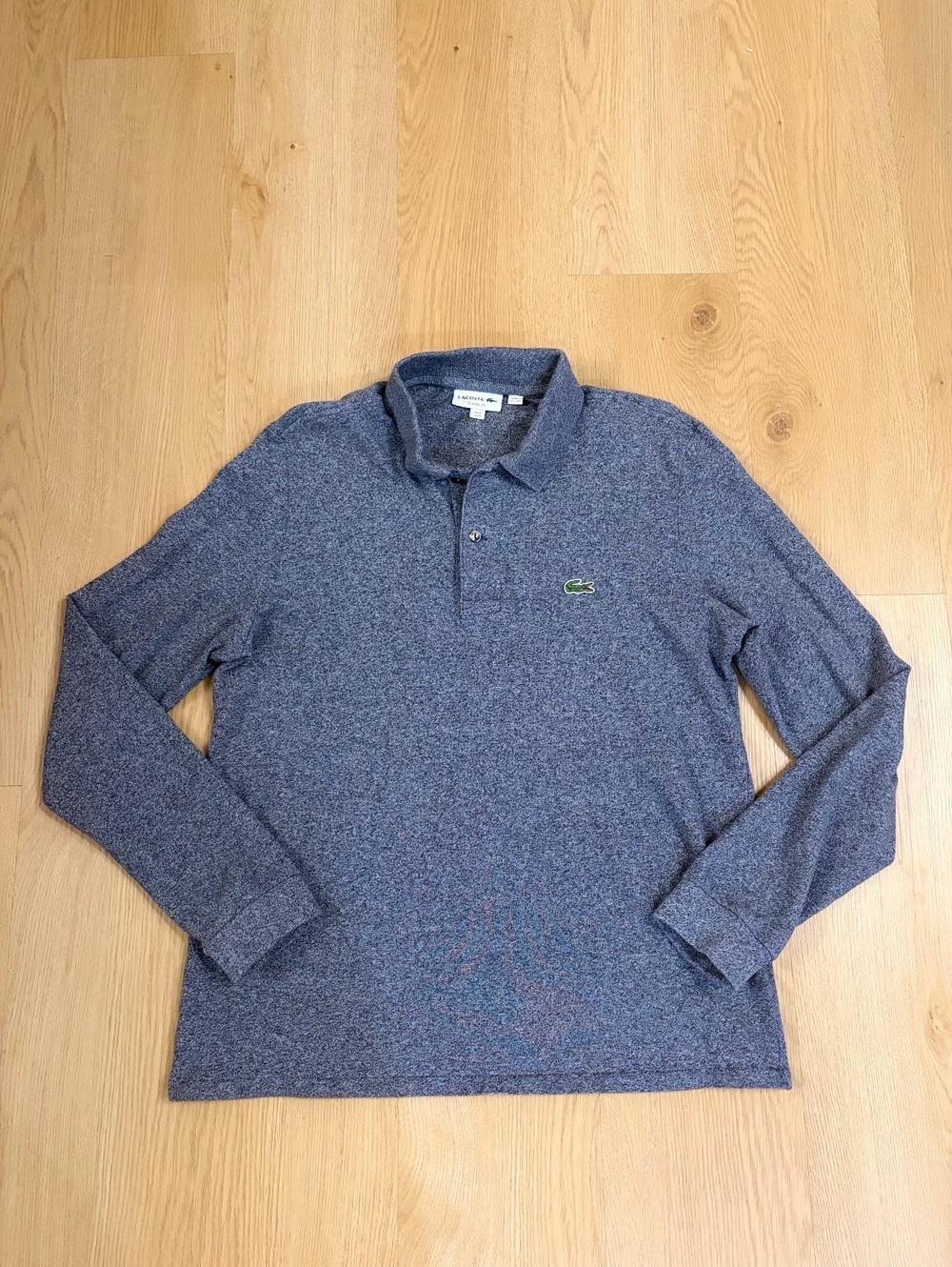Men’s Lacoste Classic Fit Long Sleeve Polo Shirt Gray Size Medium